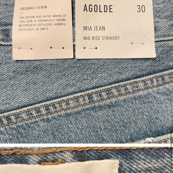 NWT AGOLDE Mia Mid Rise Straight Leg Jeans in Rule women’s jeans - Picture 7 of 9